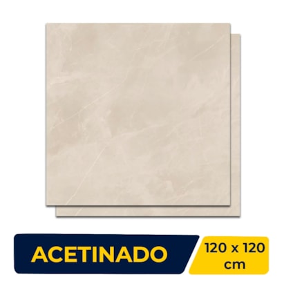 Porcelanato Acetinado 120x120cm Caixa 2,85m² Incepa Ortiz Bege Retificado - INC04DO0016