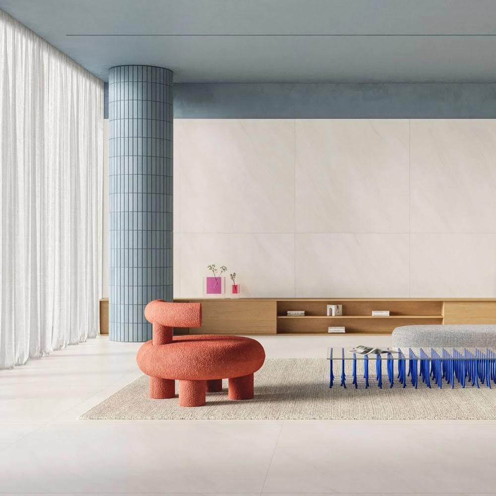 Porcelanato Acetinado 120x120cm Caixa 2,85m² Roca Boulevard Beige Retificado - ROC04DO00461