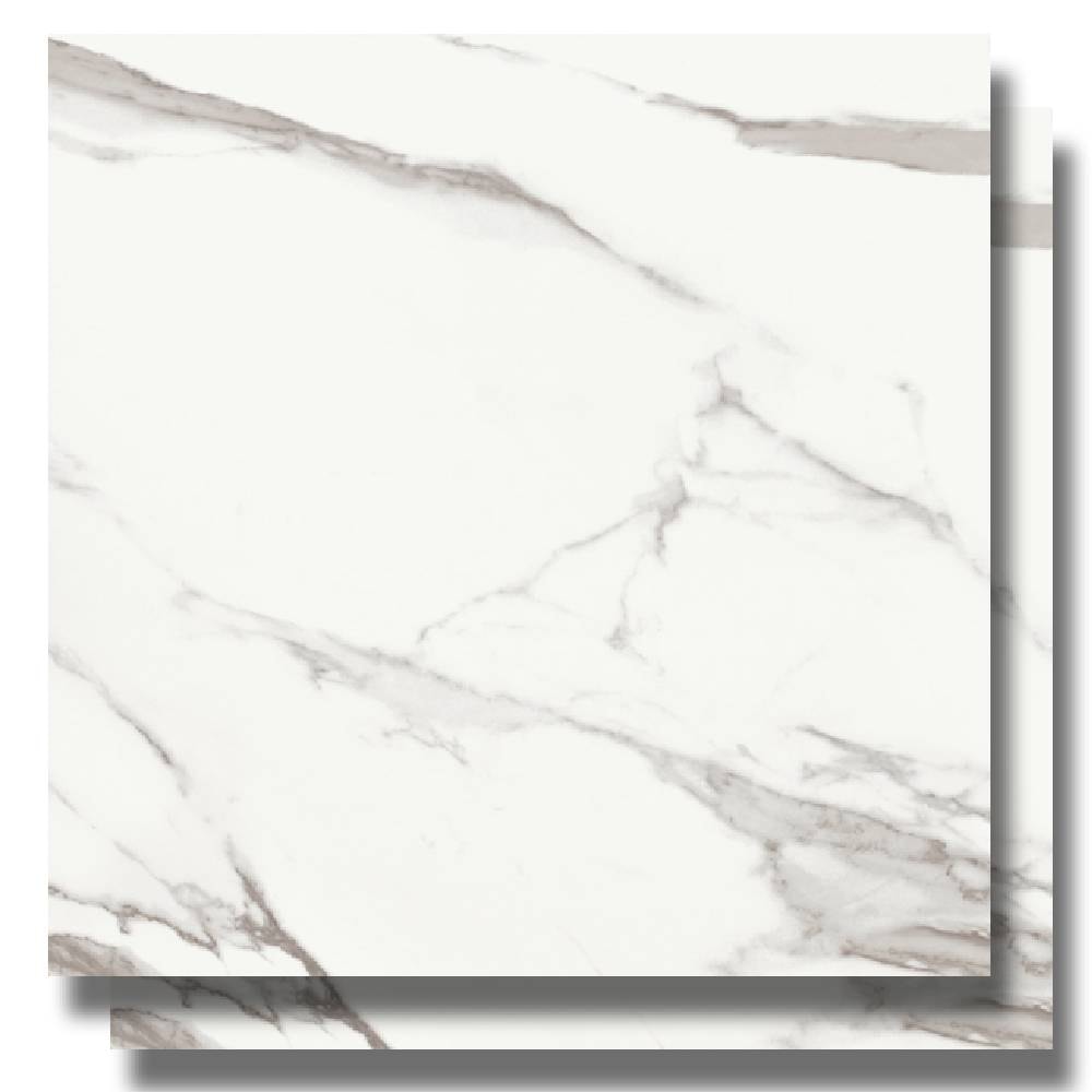 Porcelanato Acetinado 120x120cm Caixa 2,85m² Roca Calacata Light MT Retificado - FO102E801