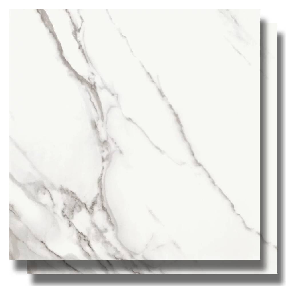 Porcelanato Acetinado 120x120cm Caixa 2,85m² Roca Calacata Light MT Retificado - FO102E801