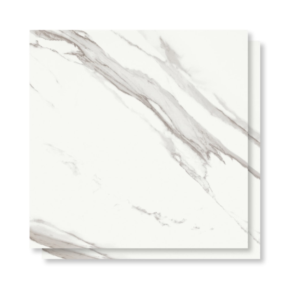 Porcelanato Acetinado 120x120cm Caixa 2,85m² Roca Calacata Light Retificado - FOI02E801