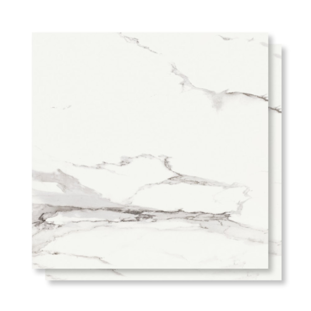 Porcelanato Acetinado 120x120cm Caixa 2,85m² Roca Calacata Light Retificado - FOI02E801