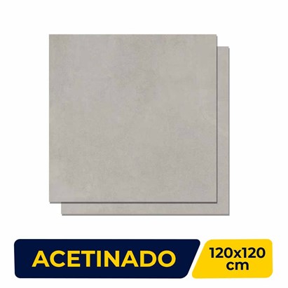 Porcelanato Acetinado 120x120cm Caixa 2,85m² Roca Concrete Gray Retificado - FOK02E8021