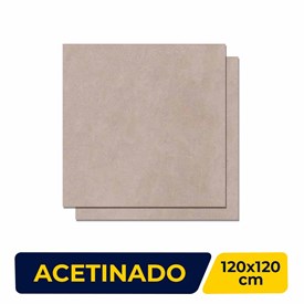 Porcelanato Acetinado 120x120cm Caixa 2,85m² Roca Concrete Greige MT Retificado - FOK01MH04