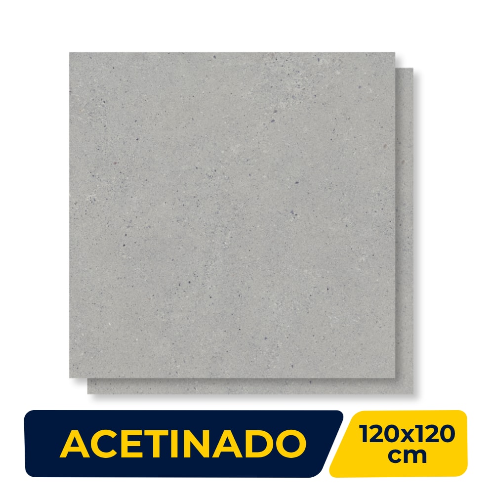 Porcelanato Acetinado 120x120cm Caixa 2,85m² Roca Kronos Concrete Retificado - ROC04DO00701