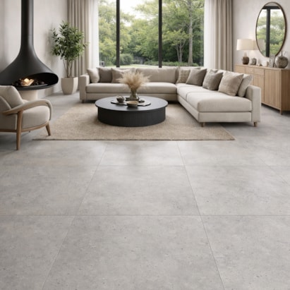 Porcelanato Acetinado 120x120cm Caixa 2,85m² Roca Kronos Concrete Retificado - ROC04DO00701