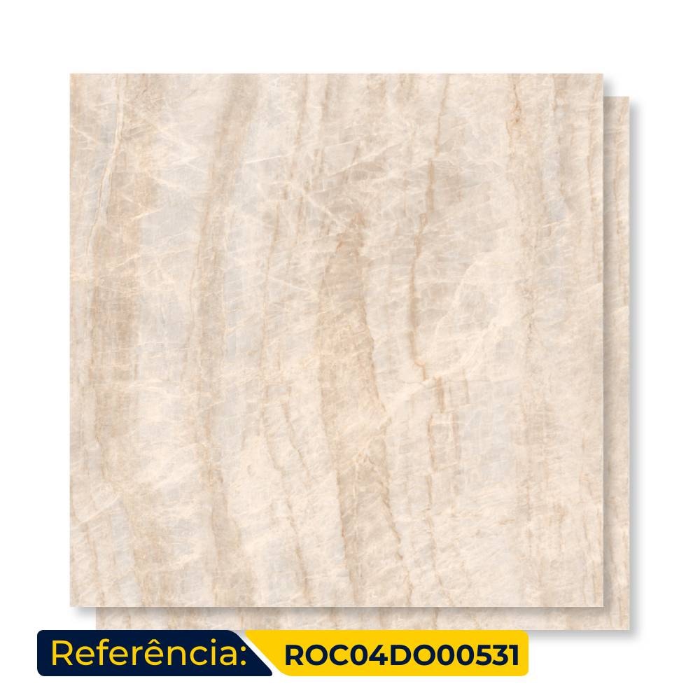 Porcelanato Acetinado 120x120cm Caixa 2,85m² Roca Taj Mahal Retificado - ROC04DO00531