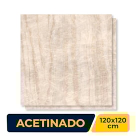 Porcelanato Acetinado 120x120cm Caixa 2,85m² Roca Taj Mahal Retificado - ROC04DO00531