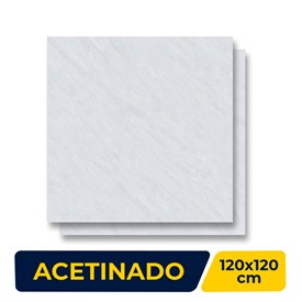 Porcelanato Acetinado 120x120cm Caixa 2,86m² Gaudi Snow Retificado - 83981