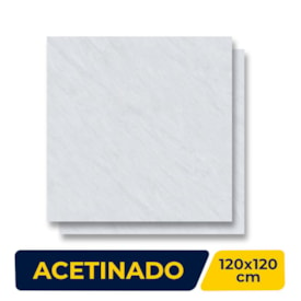 Porcelanato Acetinado 120x120cm Caixa 2,86m² Gaudi Snow Retificado - 83981