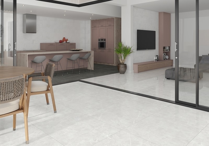 Porcelanato Acetinado 121x121cm Caixa 2,93m² Damme Magdal Ice Retificado - AR24185