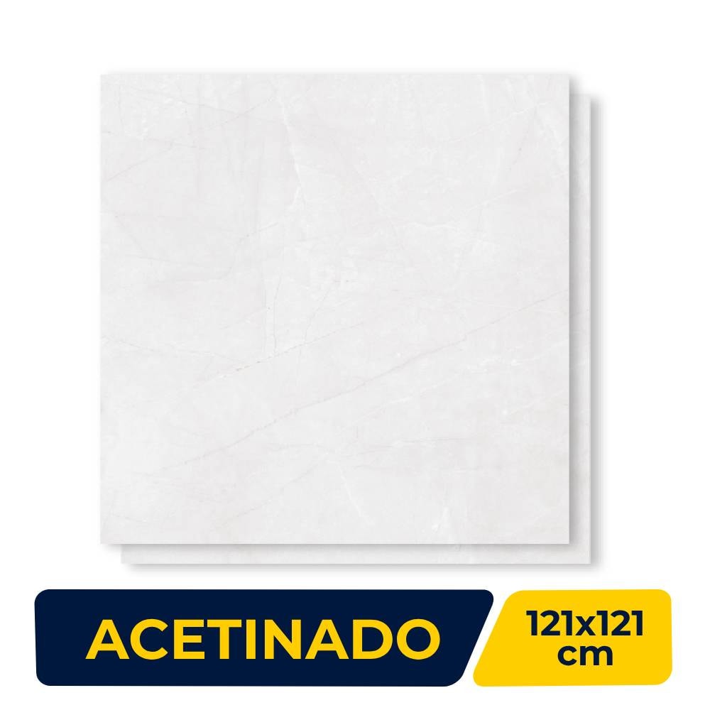 Porcelanato Acetinado 121x121cm Caixa 2,93m² Damme Pulpis White Retificado - AR24161