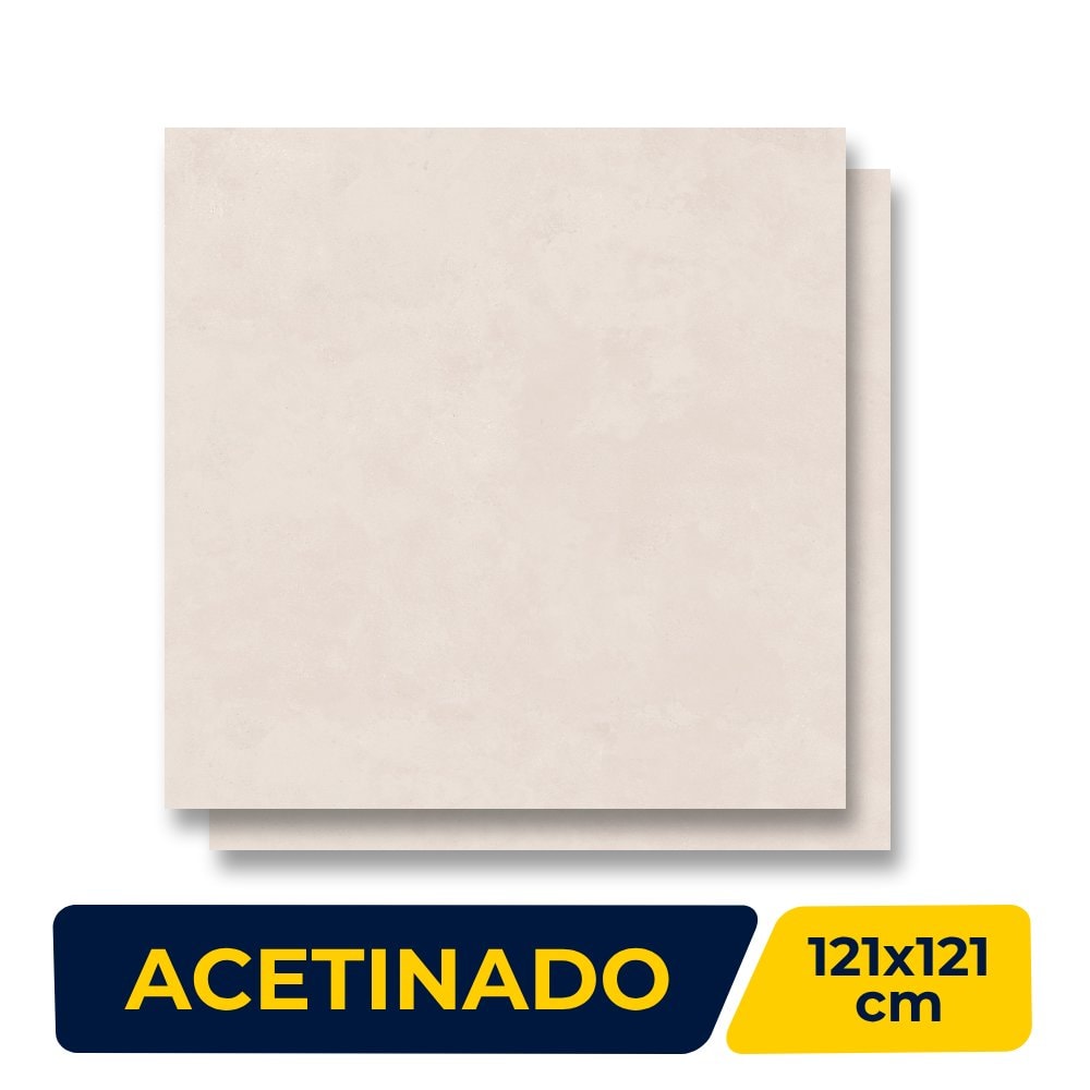 Porcelanato Acetinado 121x121cm Caixa 2,93m² Damme Savanah Crema Retificado - AR24274