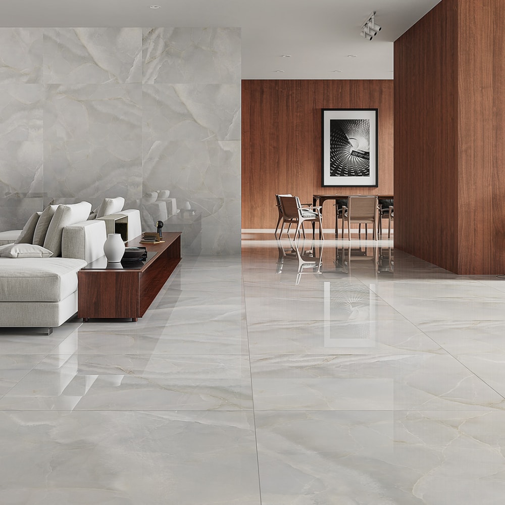 Porcelanato Acetinado 123x123cm Caixa 3,03m² Villagres Lumina Retificado - 123000