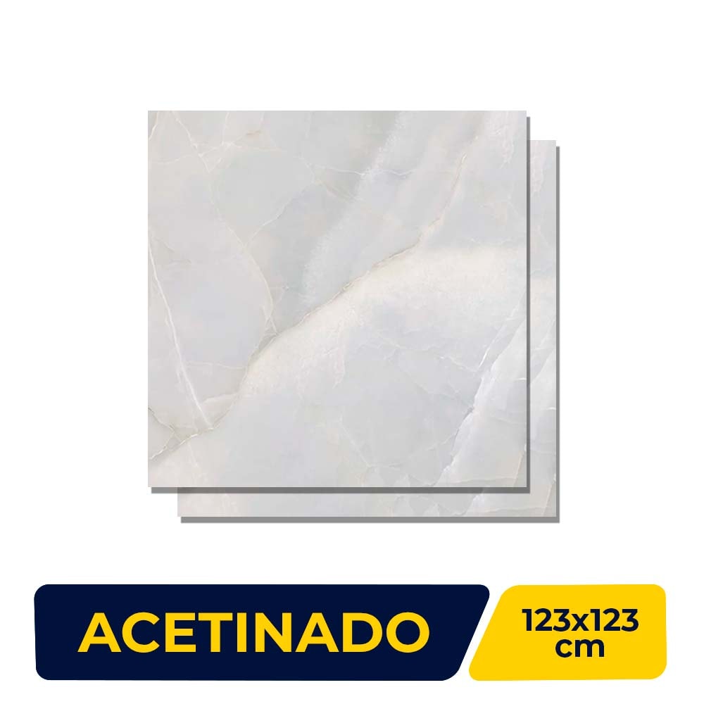 Porcelanato Acetinado 123x123cm Caixa 3,03m² Villagres Lumina Retificado - 123000