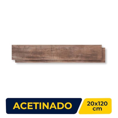 Porcelanato Acetinado 20x120cm Caixa 1,61m² Incepa Campestre Café PP Retificado - INC08FG0002A