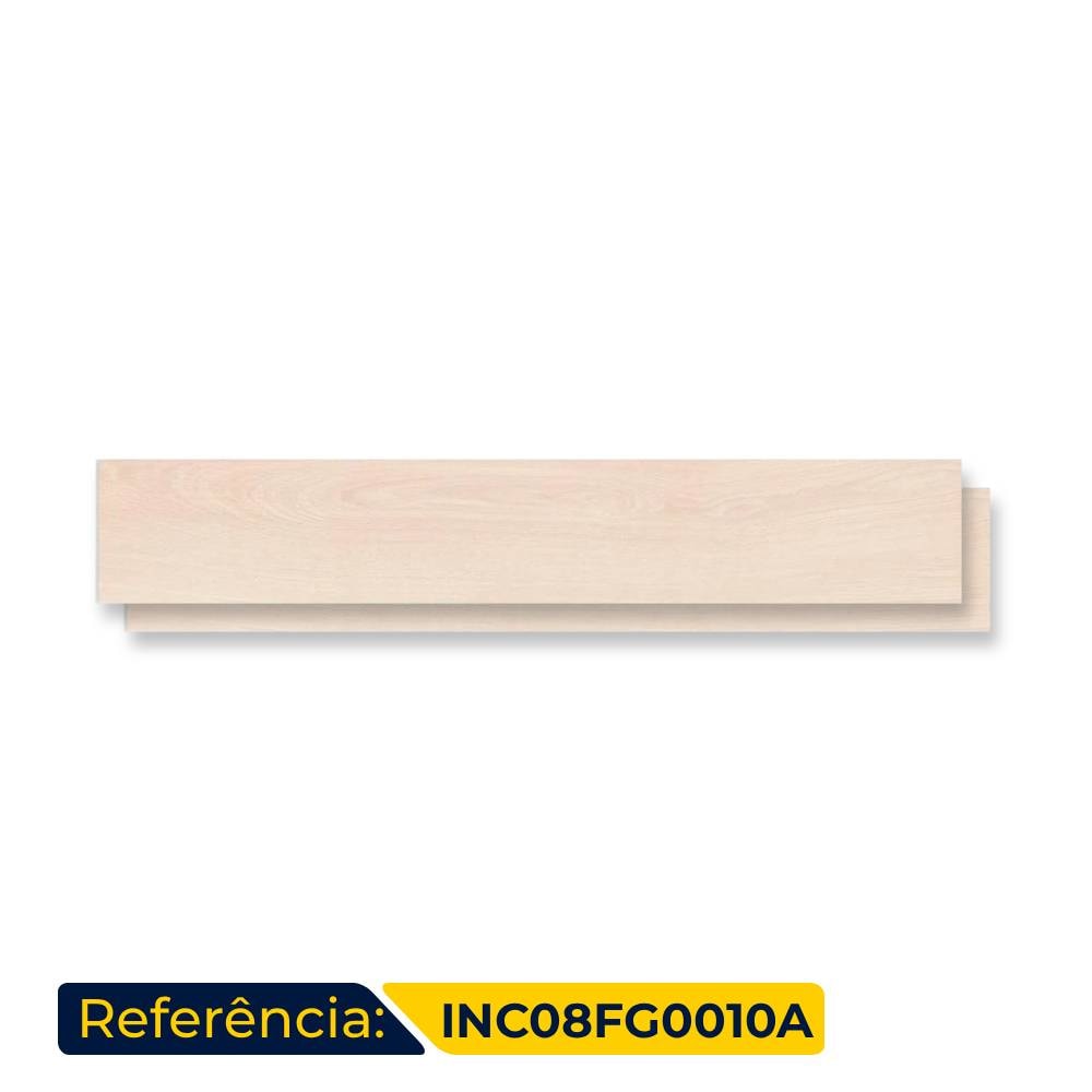 Porcelanato Acetinado 20x120cm Caixa 1,61m² Incepa Carvalho Fendi PP Retificado - INC08FG0010A