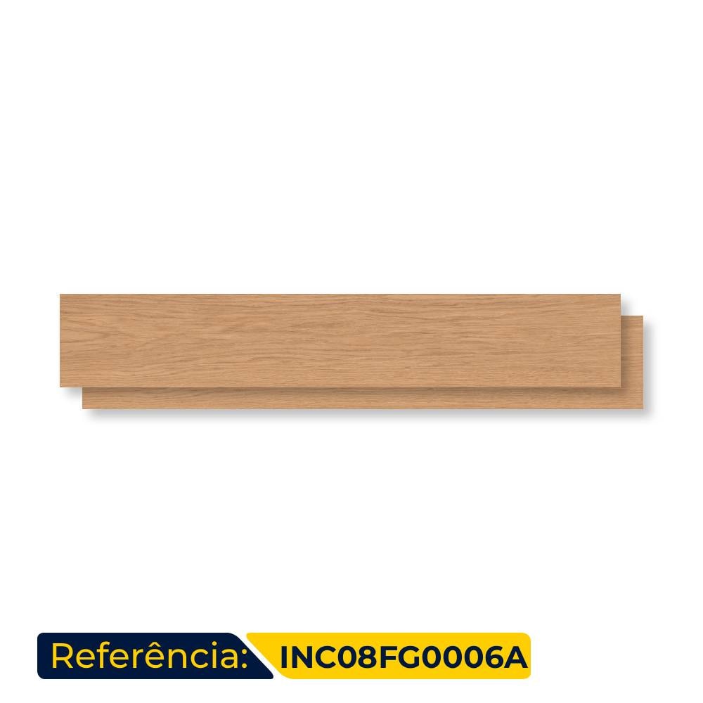 Porcelanato Acetinado 20x120cm Caixa 1,61m² Incepa Carvalho Natural PP Retificado - INC08FG0006A