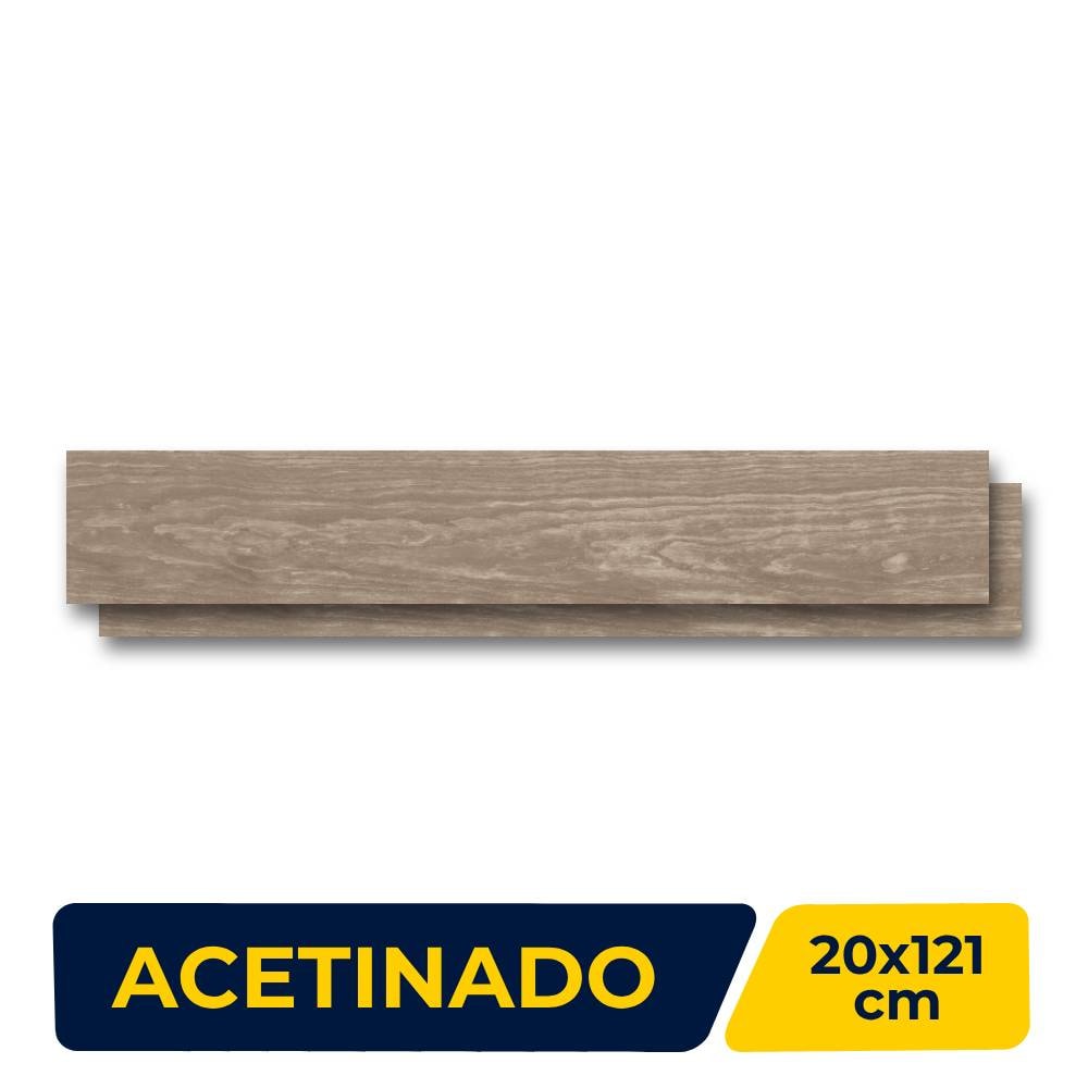 Porcelanato Acetinado 20x121cm Caixa 2,19m² Damme Dark Castor Retificado - AR20180