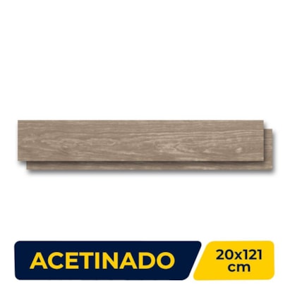 Porcelanato Acetinado 20x121cm Caixa 2,19m² Damme Dark Castor Retificado - AR20180