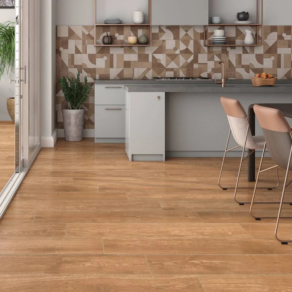 Porcelanato Acetinado 20x121cm Caixa 2,19m² Damme Dark Castor Retificado - AR20180