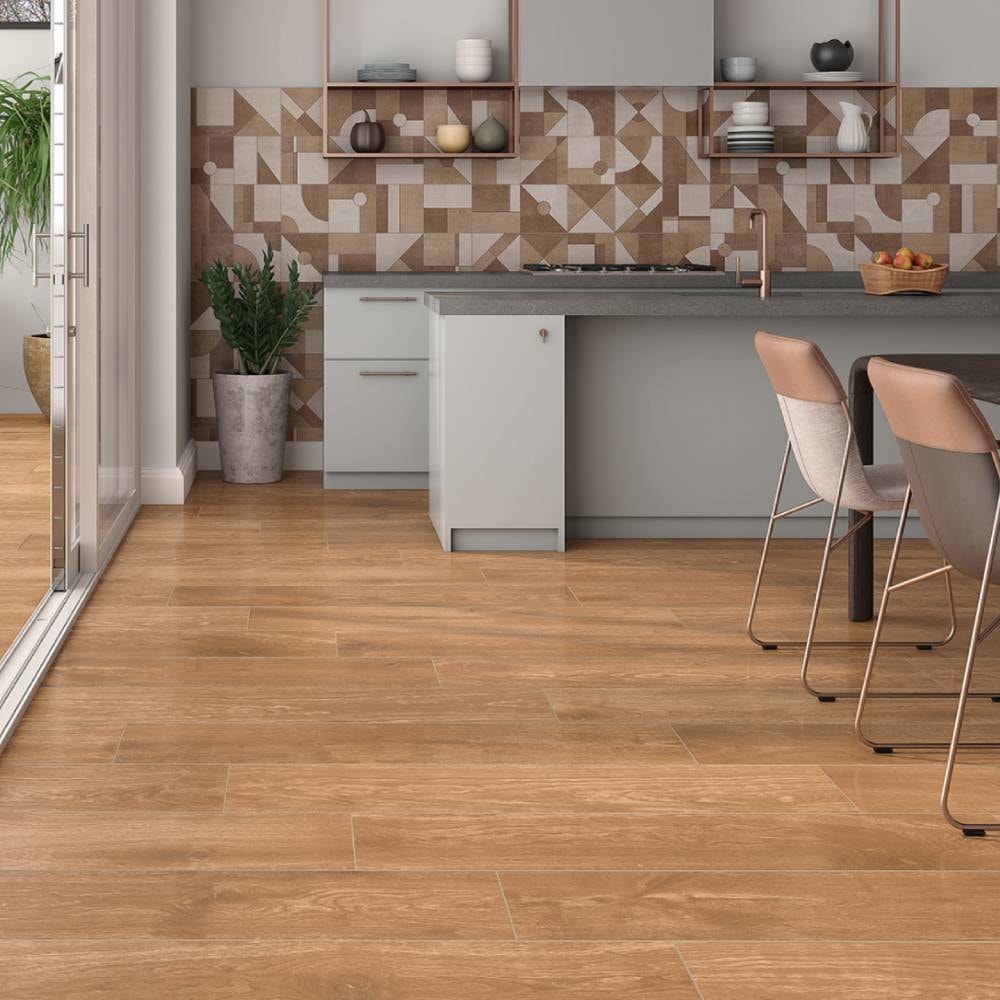 Porcelanato Acetinado 20x121cm Caixa 2,19m² Damme Dark Castor Retificado - AR20180