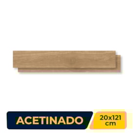 Porcelanato Acetinado 20x121cm Caixa 2,19m² Damme Dark Castor Retificado - AR20180