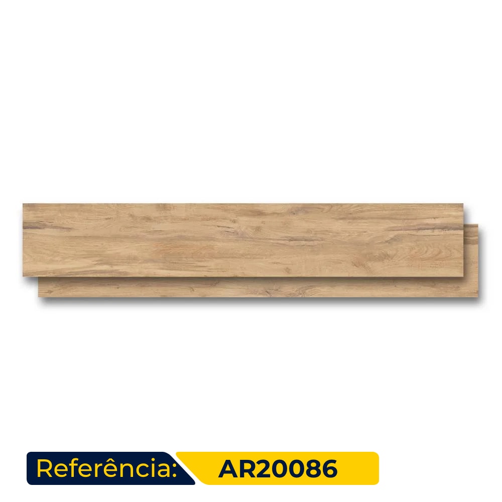Porcelanato Acetinado 20x121cm Caixa 2,19m² Damme Madero Caramel Retificado - AR20086