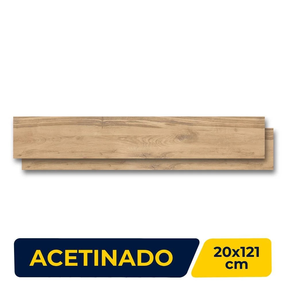 Porcelanato Acetinado 20x121cm Caixa 2,19m² Damme Madero Caramel Retificado - AR20086