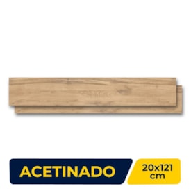 Porcelanato Acetinado 20x121cm Caixa 2,19m² Damme Madero Caramel Retificado - AR20086