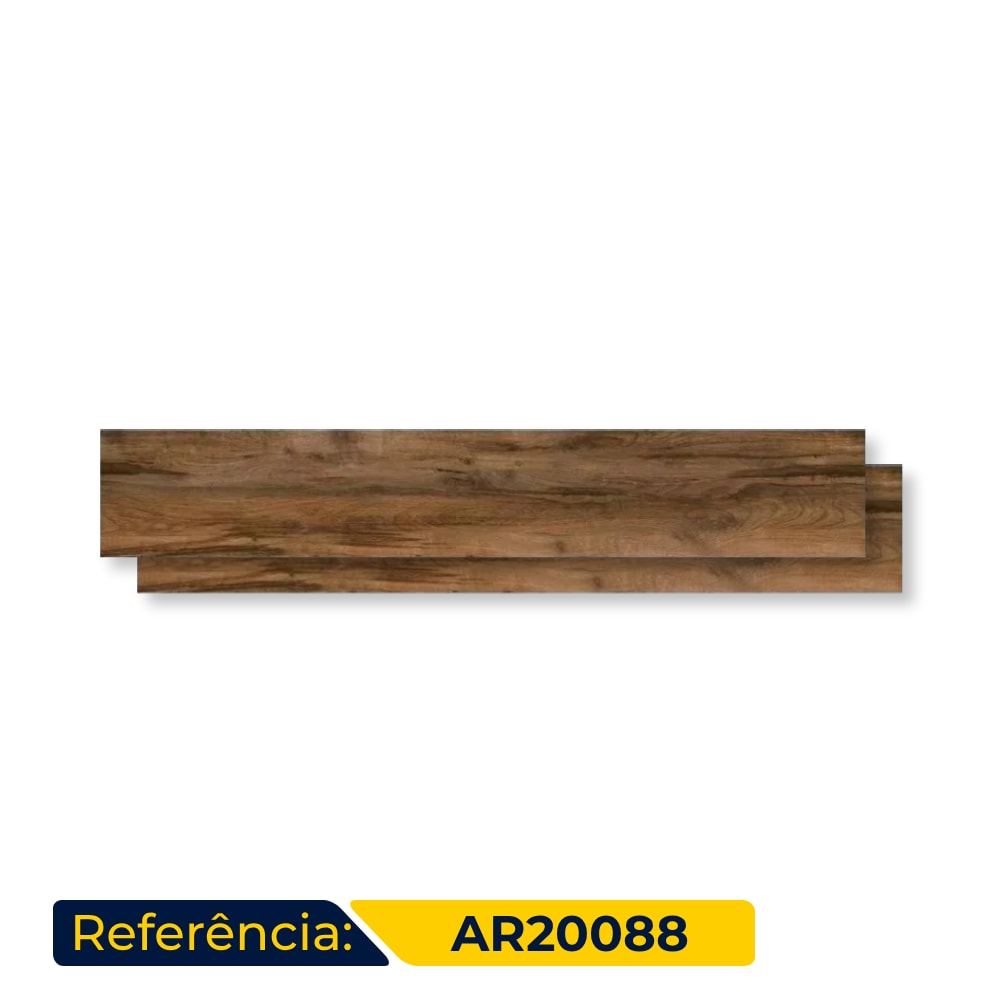 Porcelanato Acetinado 20x121cm Caixa 2,19m² Damme Madero Nogal Retificado - AR20088