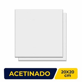 Porcelanato Acetinado 20x20cm Caixa 1,18m² Roca Uno White MT Bold - F770120011