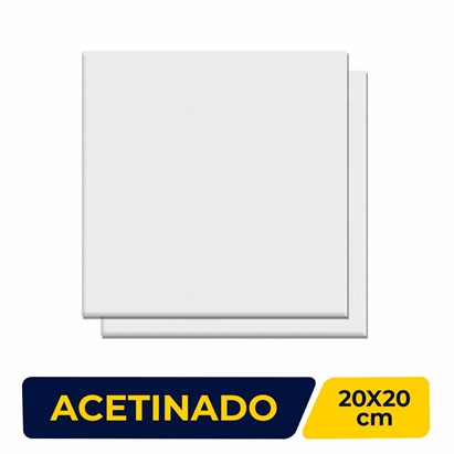 Porcelanato Acetinado 20x20cm Caixa 1,18m² Roca Uno White MT Bold - F770120011