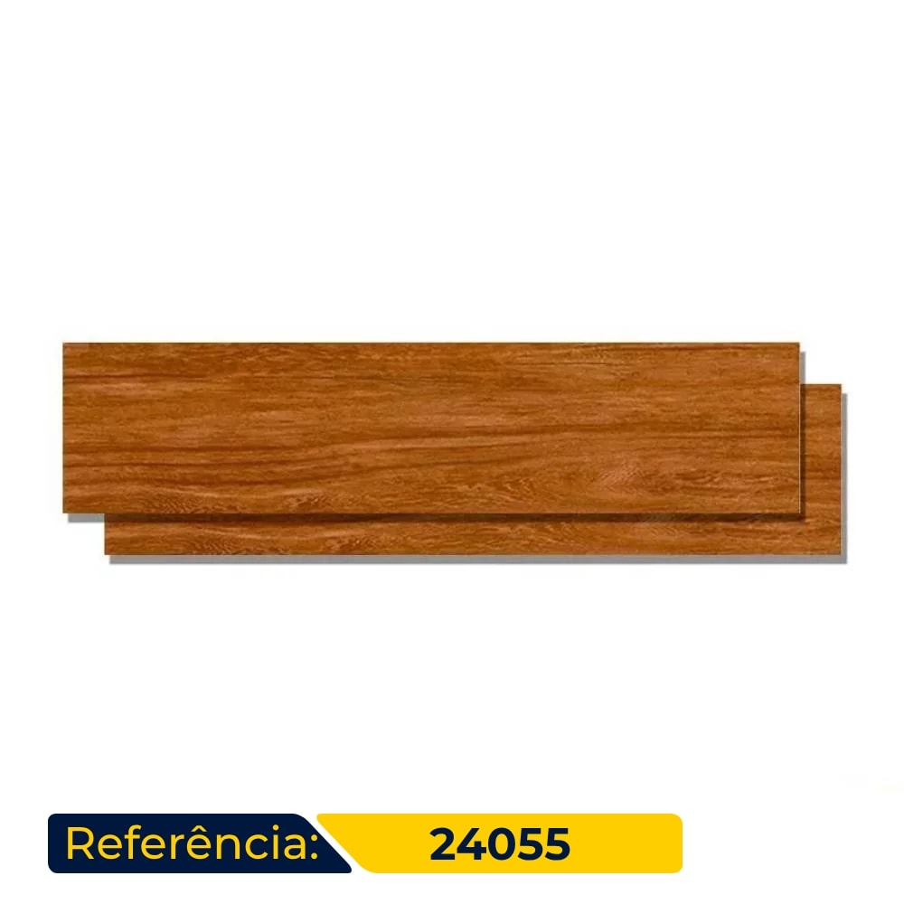 Porcelanato Acetinado 24,5x100cm Caixa 2,20m² Villagres Ecofloor Jatobá Retificado - 24055