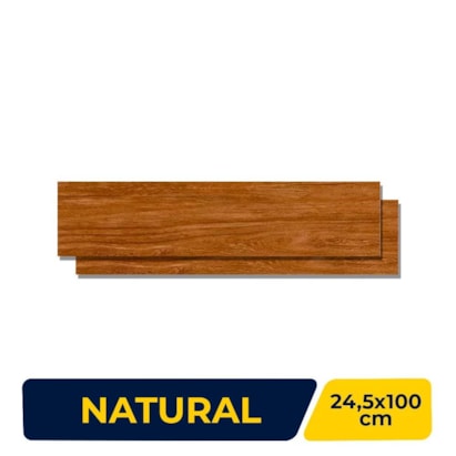 Porcelanato Acetinado 24,5x100cm Caixa 2,20m² Villagres Ecofloor Jatobá Retificado - 24055