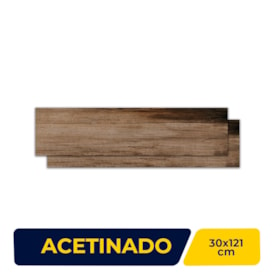 Porcelanato Acetinado 30x121cm Caixa 2,21m² Damme Griza Retificado - AR30184