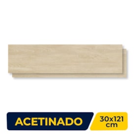 Porcelanato Acetinado 30x121cm Caixa 2,21m² Damme Yara Almond Retificado - AR30183