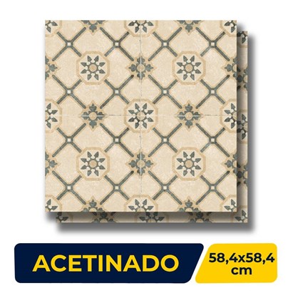 Porcelanato Acetinado 58,4x,58,4 Caixa 1,70m² Ceusa Adriatico -  Retificado - 5062588