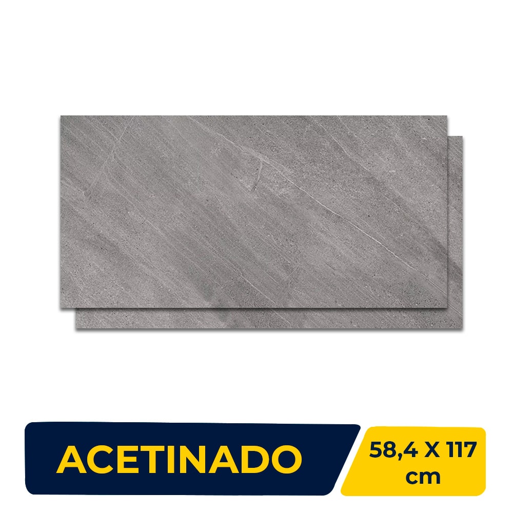 Porcelanato Acetinado 58,4x117cm Caixa 1,37m² Portinari Serena HD GR Retificado - 57075