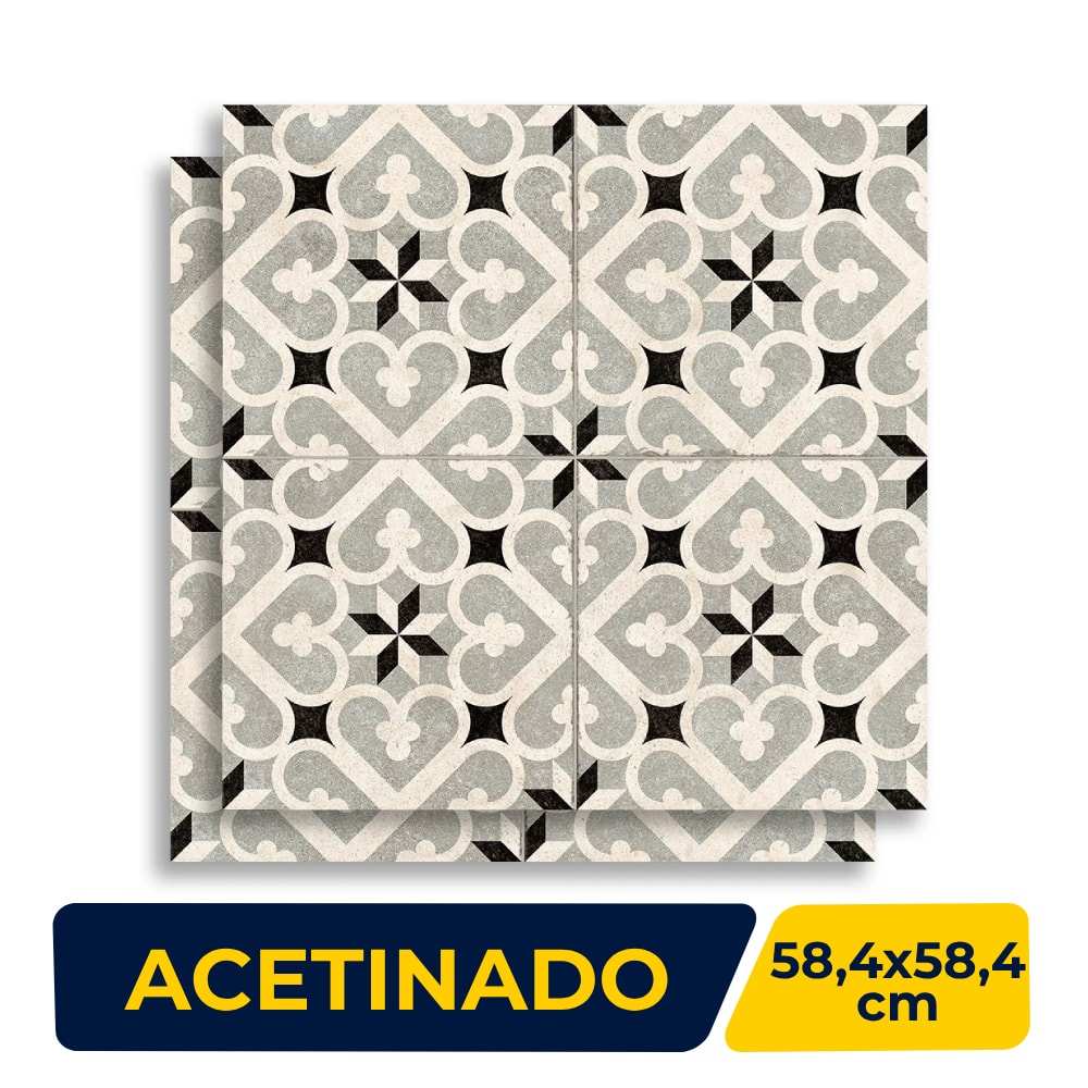 Porcelanato Acetinado 58,4x58,4cm Caixa 1,70m² Ceusa Amur Retificado - 5062586