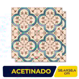 Porcelanato Acetinado 58,4x58,4cm Caixa 1,70m² Ceusa Ladril Mediterrâneo Retificado - 5062590