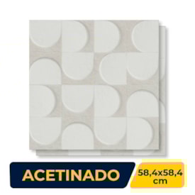 Porcelanato Acetinado 58,4x58,4cm Caixa 1,70m² Ceusa Lapa WH Retificado - 5062743