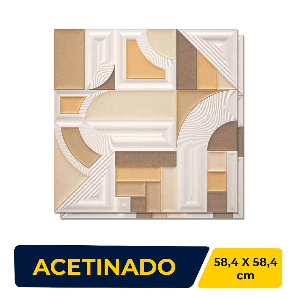 Porcelanato Acetinado 58,4x58,4cm Caixa 1,70m² Ceusa Pulse YL Retificado - 5062442