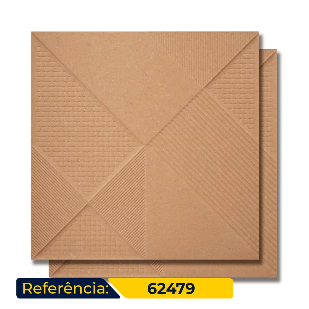 Porcelanato Acetinado 58,4x58,4cm Caixa 1,70m² Portinari Boulevard Decor BW Retificado - 62479