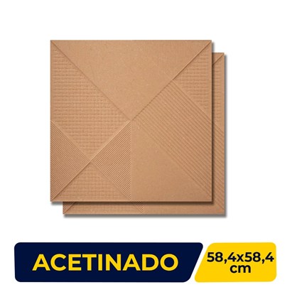 Porcelanato Acetinado 58,4x58,4cm Caixa 1,70m² Portinari Boulevard Decor BW Retificado - 62479