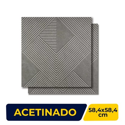 Porcelanato Acetinado 58,4x58,4cm Caixa 1,70m² Portinari Monte Etna Decor DGR Retificado - 62275