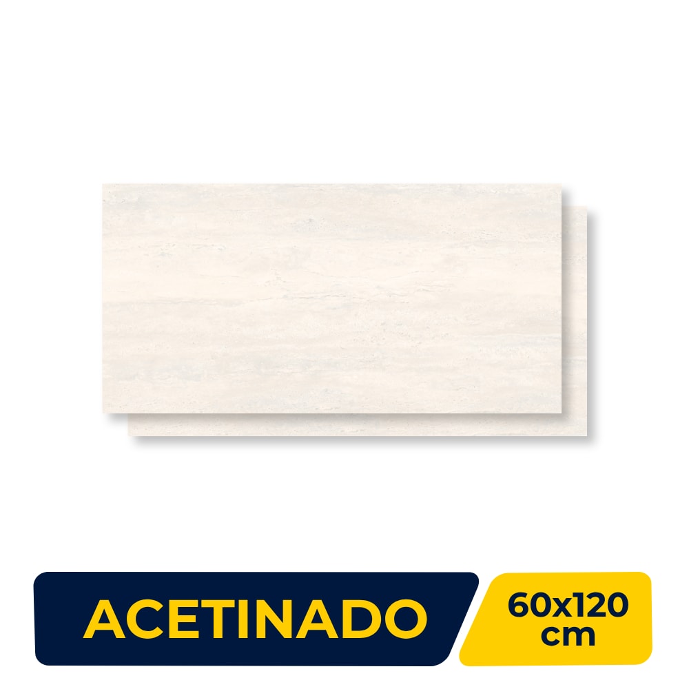 Porcelanato Acetinado 60x120cm Caixa 2,13m² Roca Navona Natural Retificado - ROC04DB00061