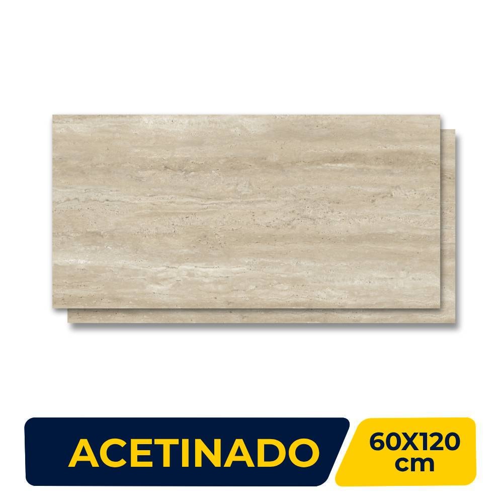 Porcelanato Acetinado 60x120cm Caixa 2,13m² Roca Navona Retificado - ROC07DB00011