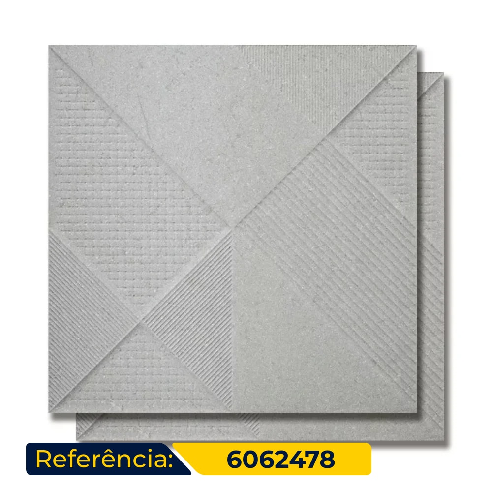 Porcelanato Acetinado 60x60cm Caixa 1,70m² Portinari Boulevard Decor SGR Retificado - 6062478