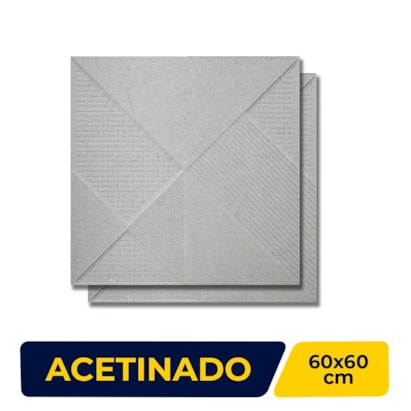 Porcelanato Acetinado 60x60cm Caixa 1,70m² Portinari Boulevard Decor SGR Retificado - 6062478